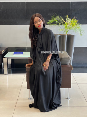 Black rich auntie extra flow maxi dress