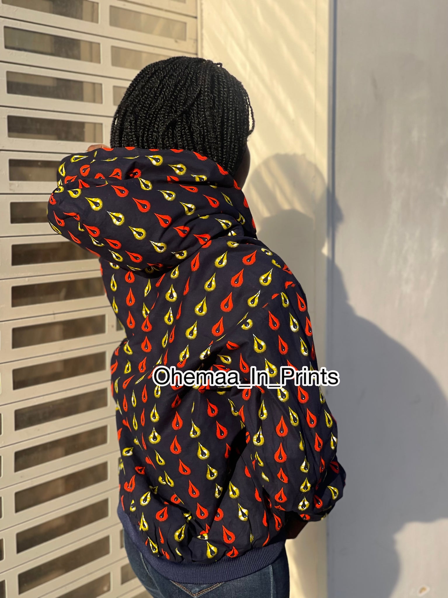 ohemaa-in-prints African Print Men’s Hoodie Bomber Jacket