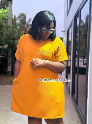 Mustard yellow S shift dress