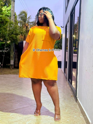 Mustard yellow S shift dress