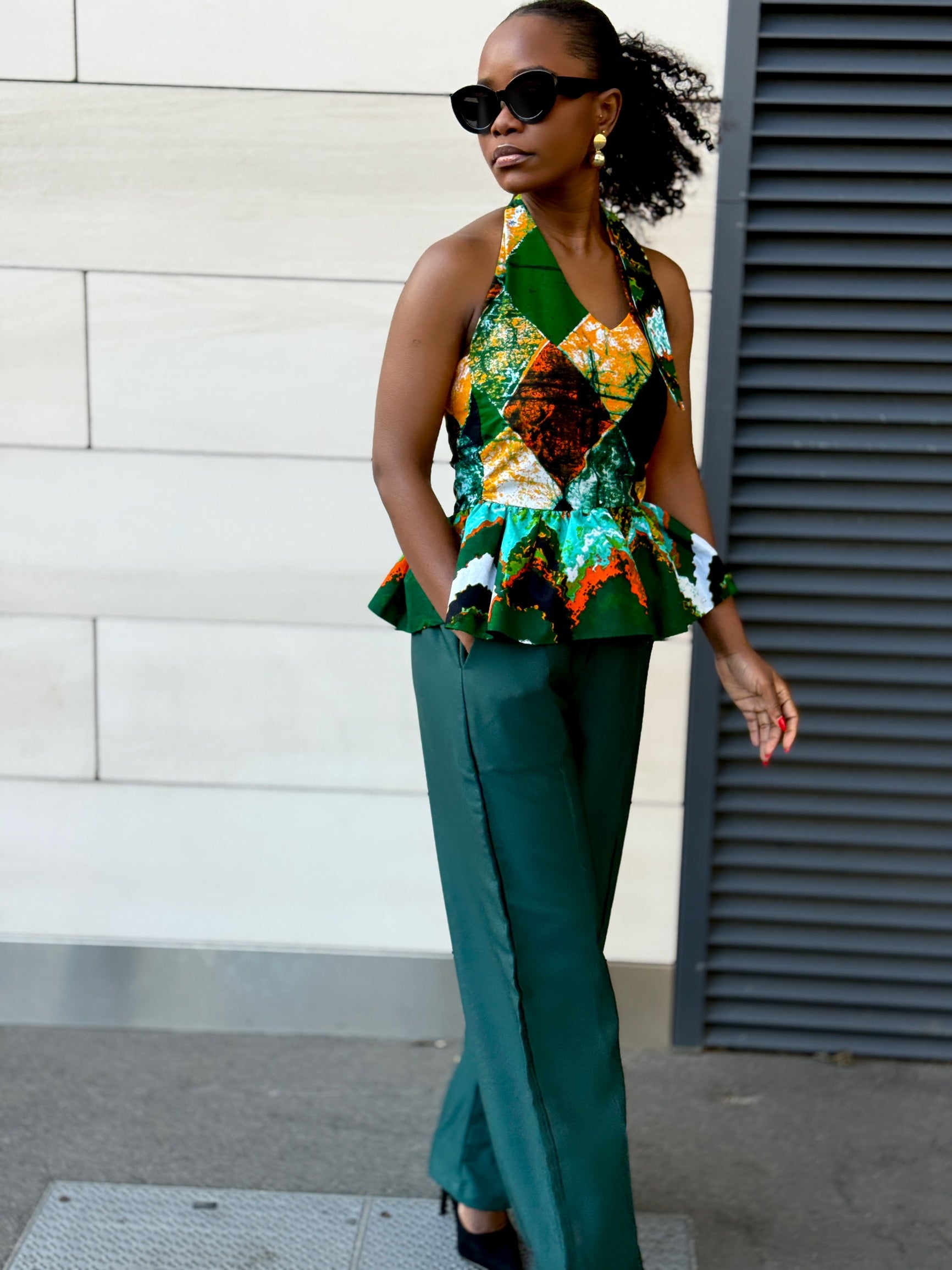 Céline pants set (Green)