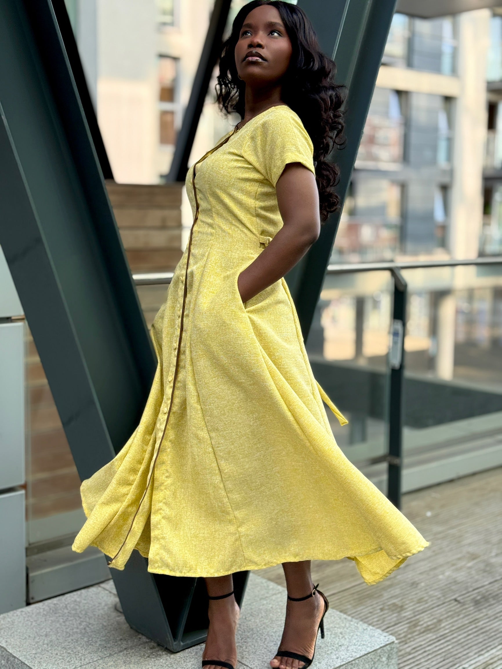 Daria dress (yellow) – Ohemaa in Prints
