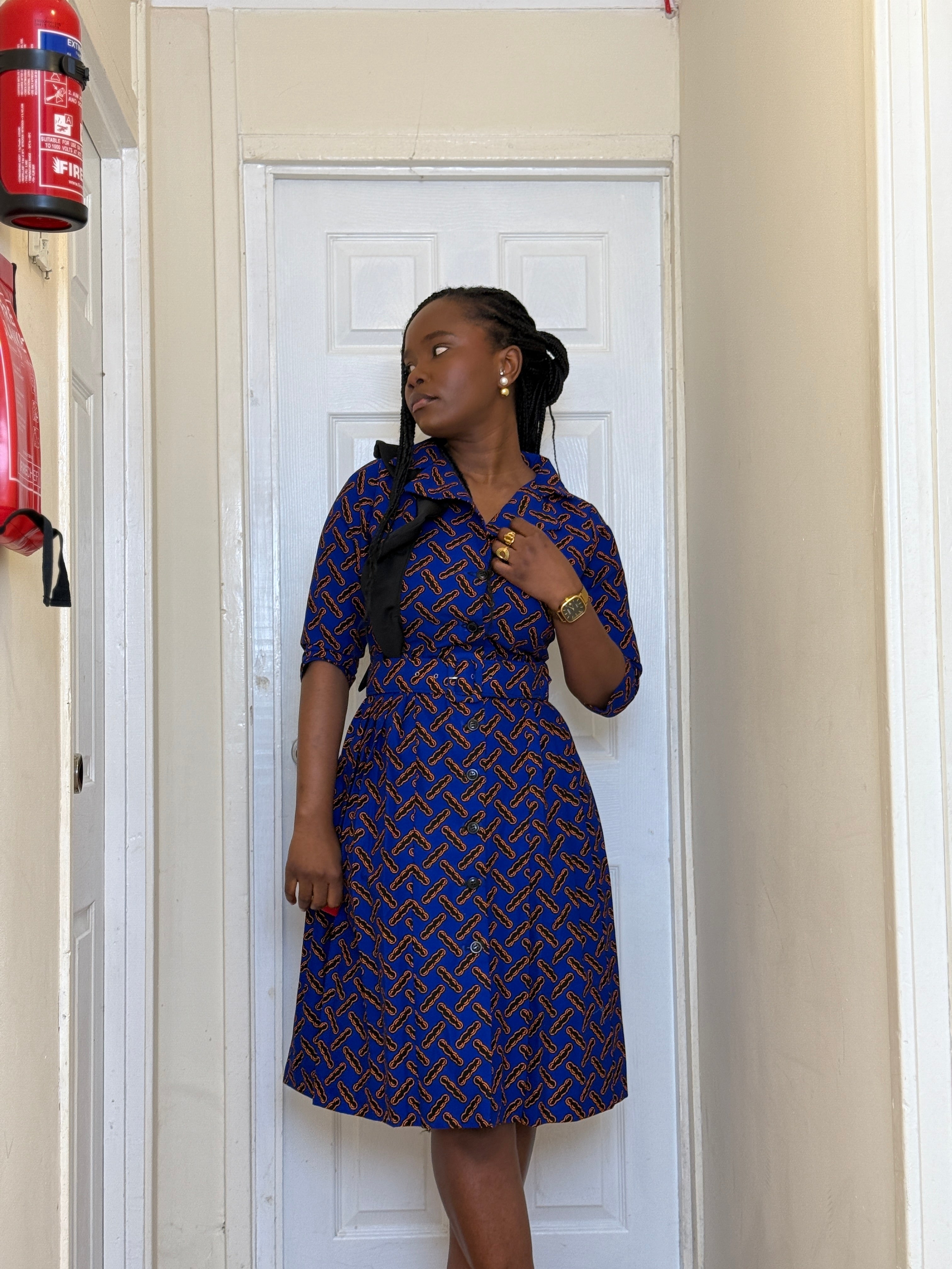 Asabea Blue fully lined dress