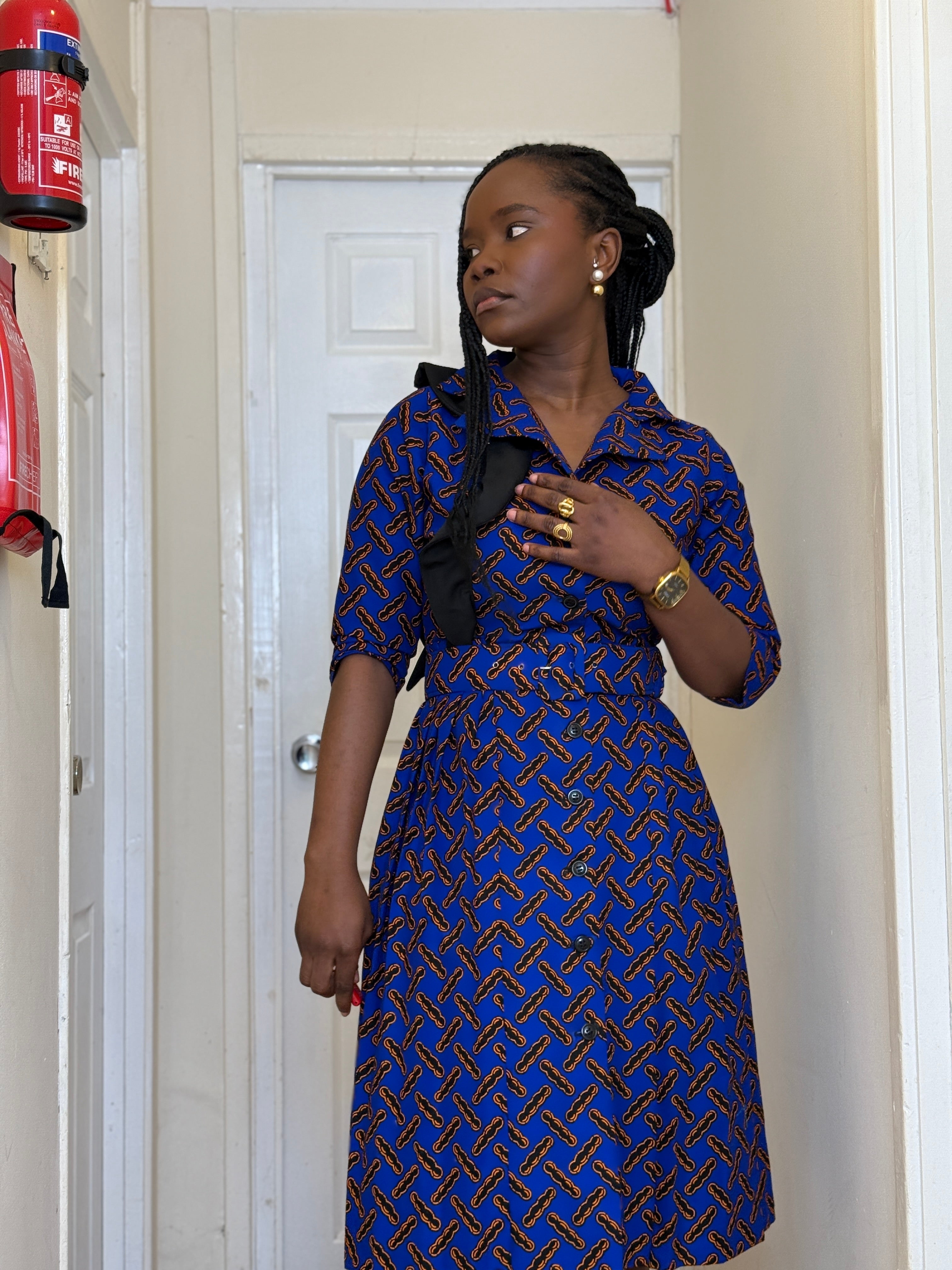 Asabea Blue fully lined dress