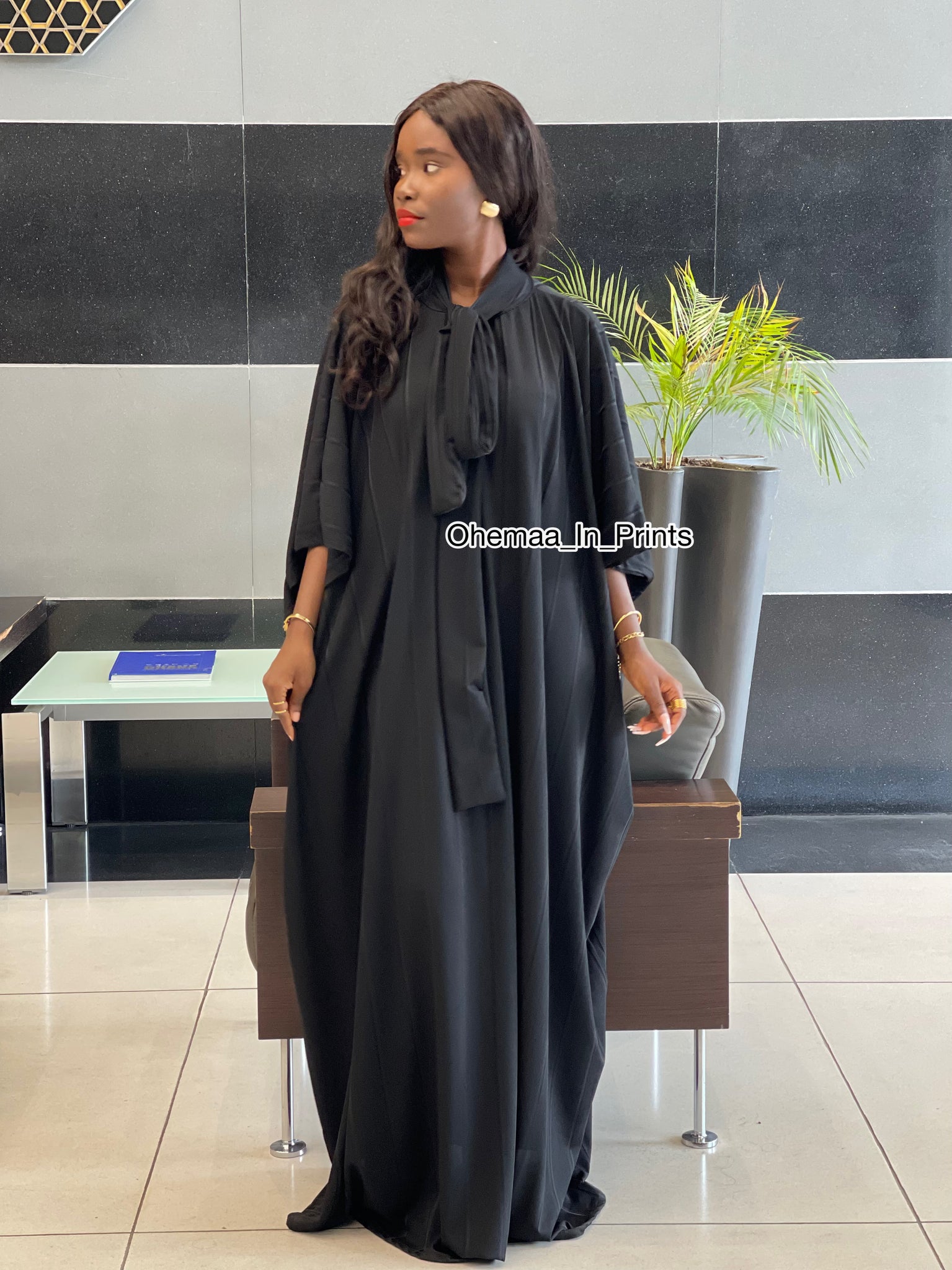 Black rich auntie extra flow maxi dress