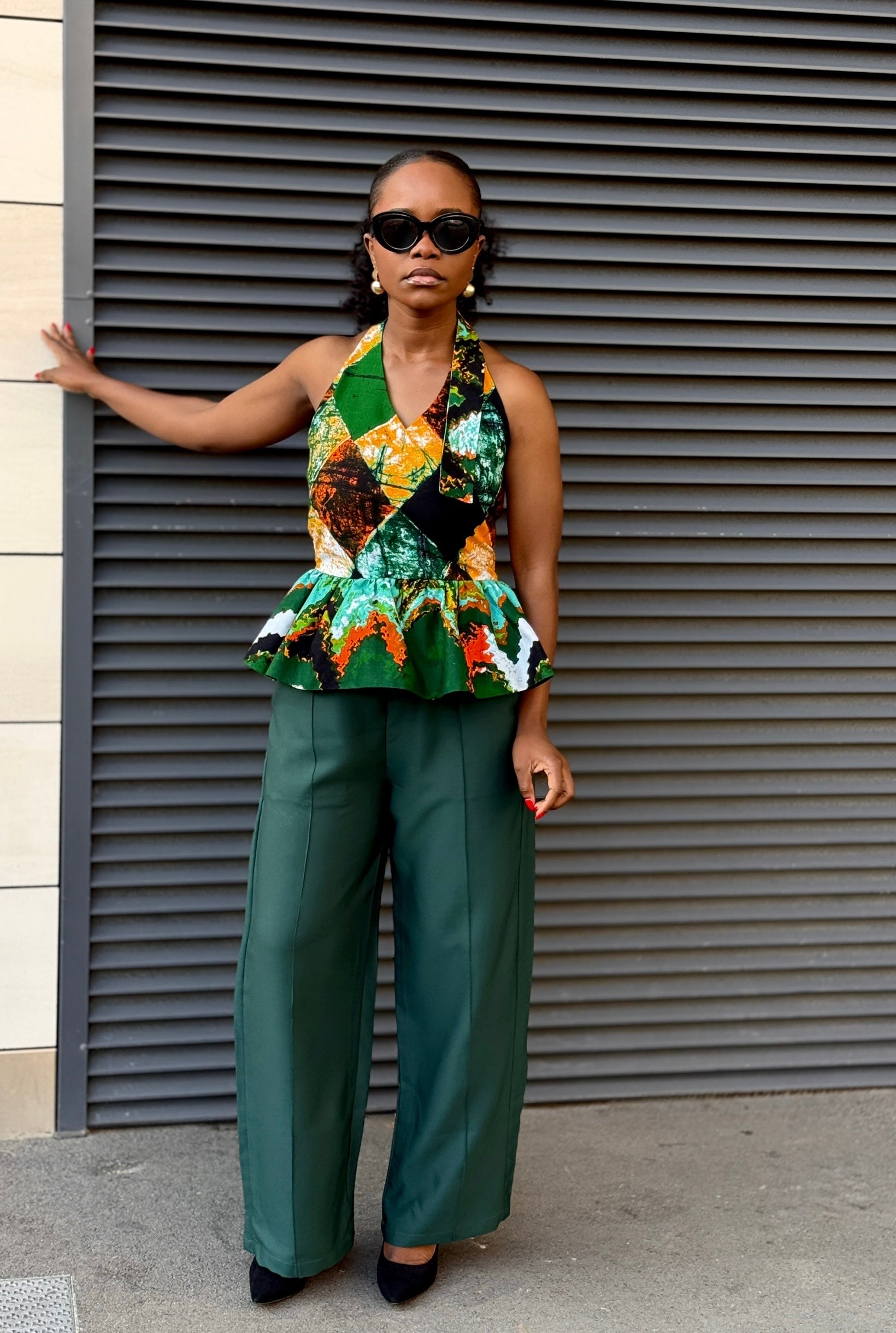 Céline pants set (Green)