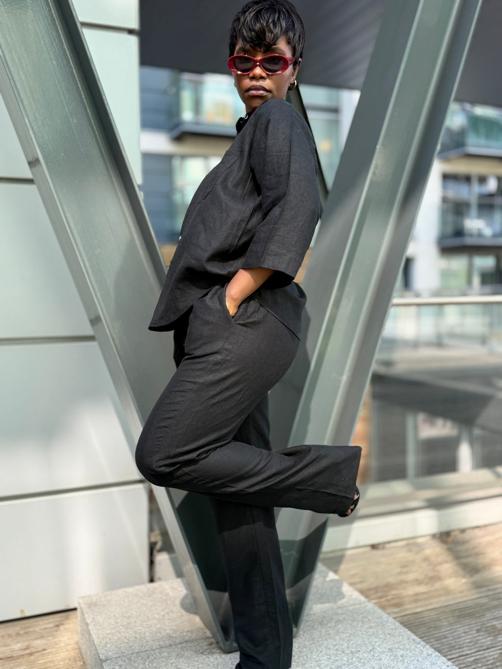 Black trouser set