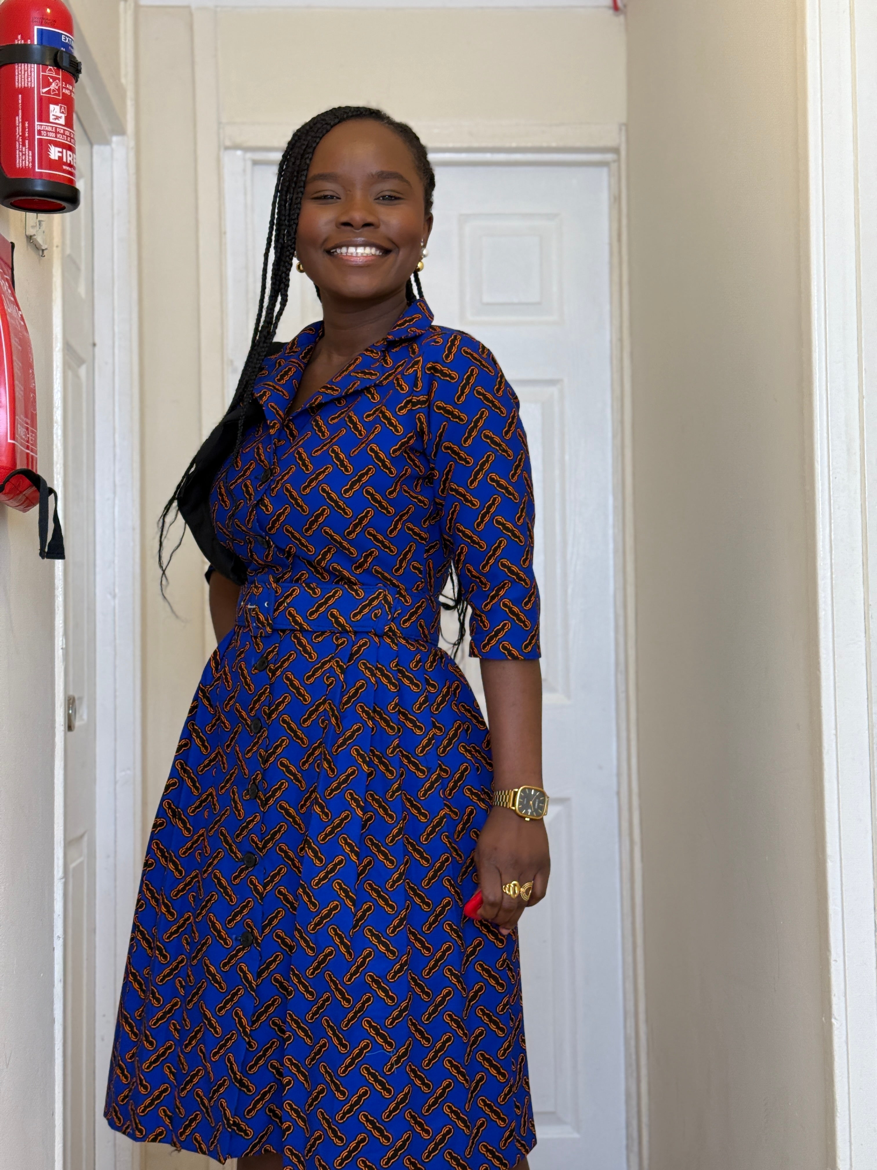 Asabea Blue fully lined dress