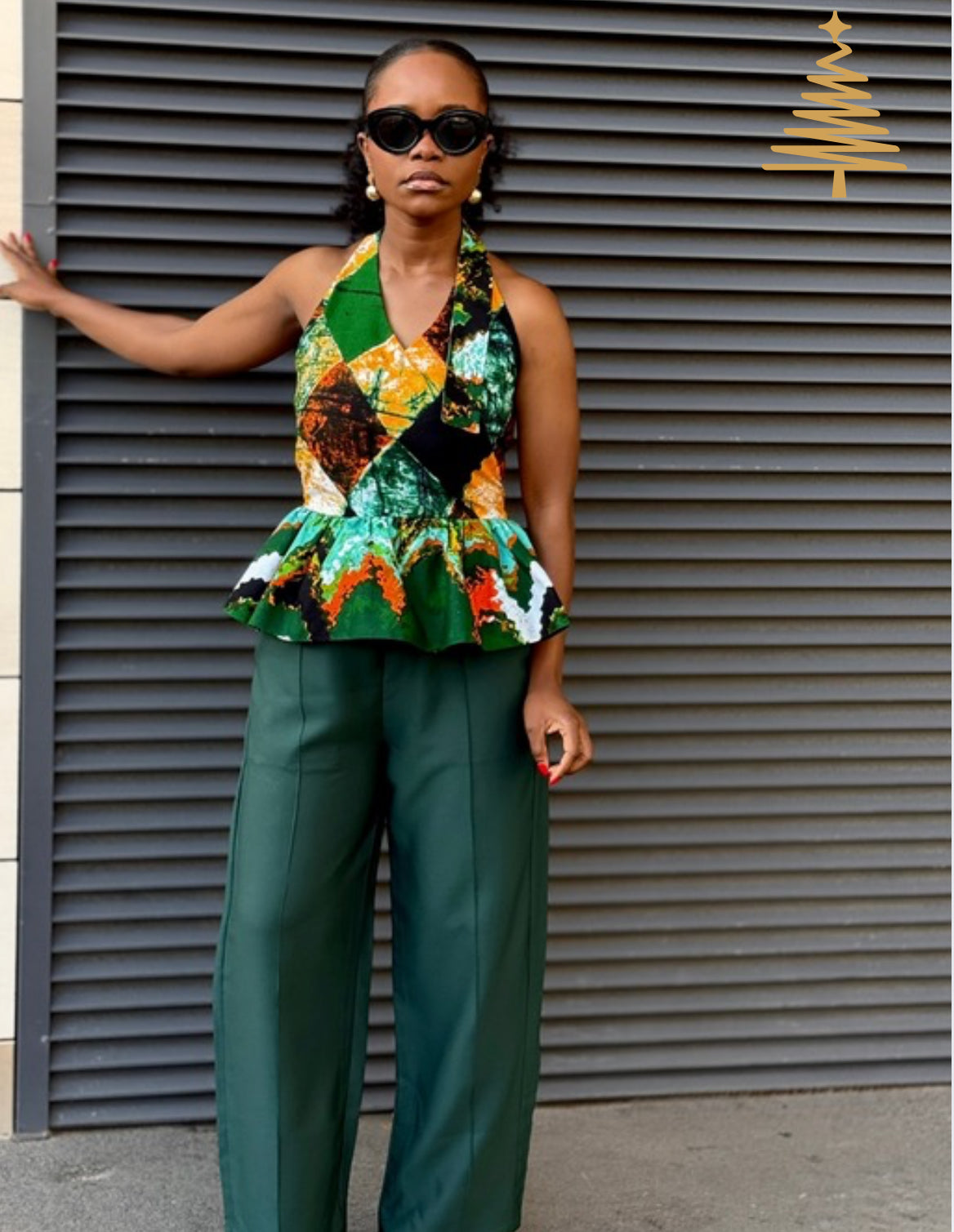 Céline pants set (Green)