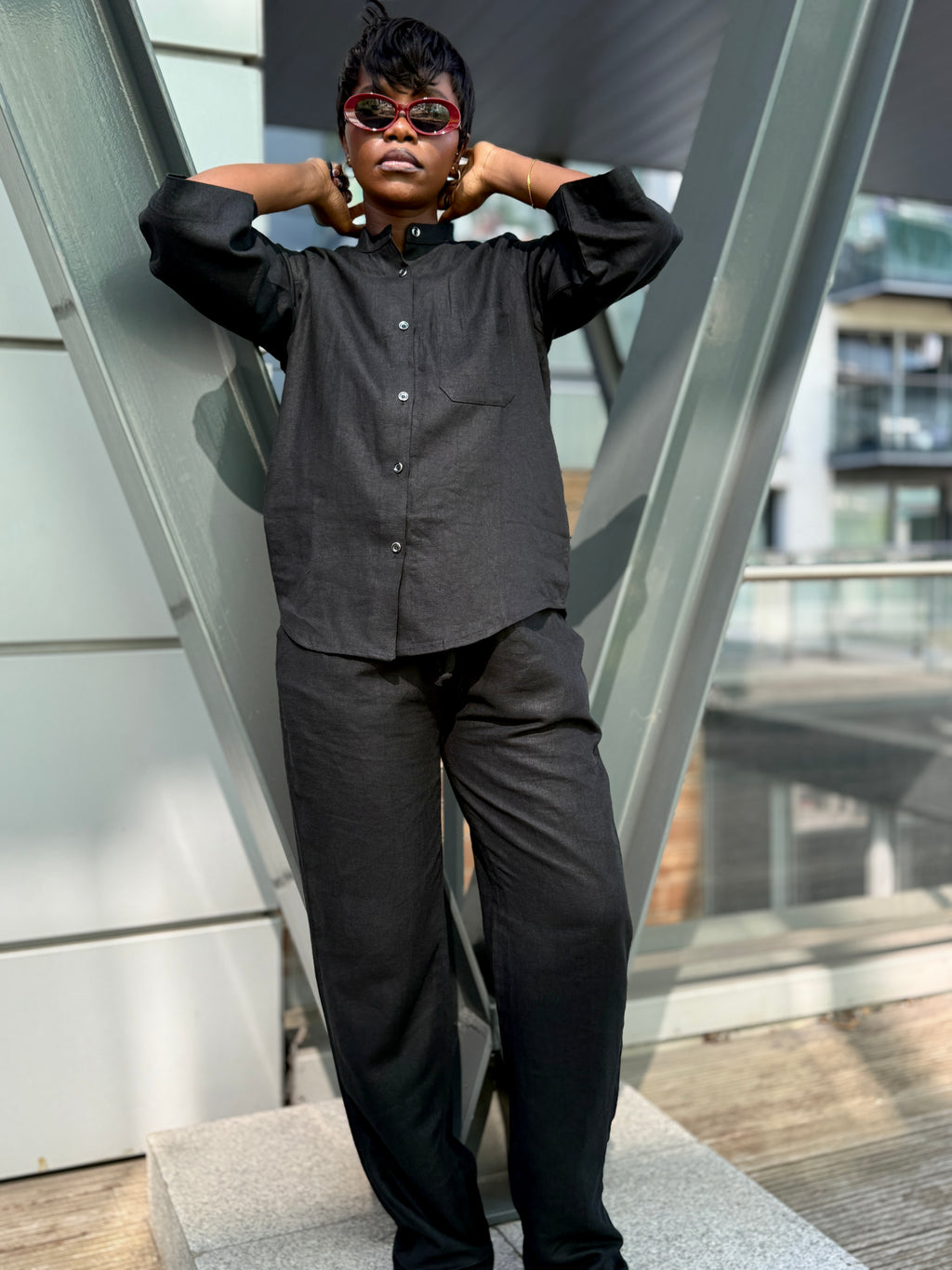 Black trouser set