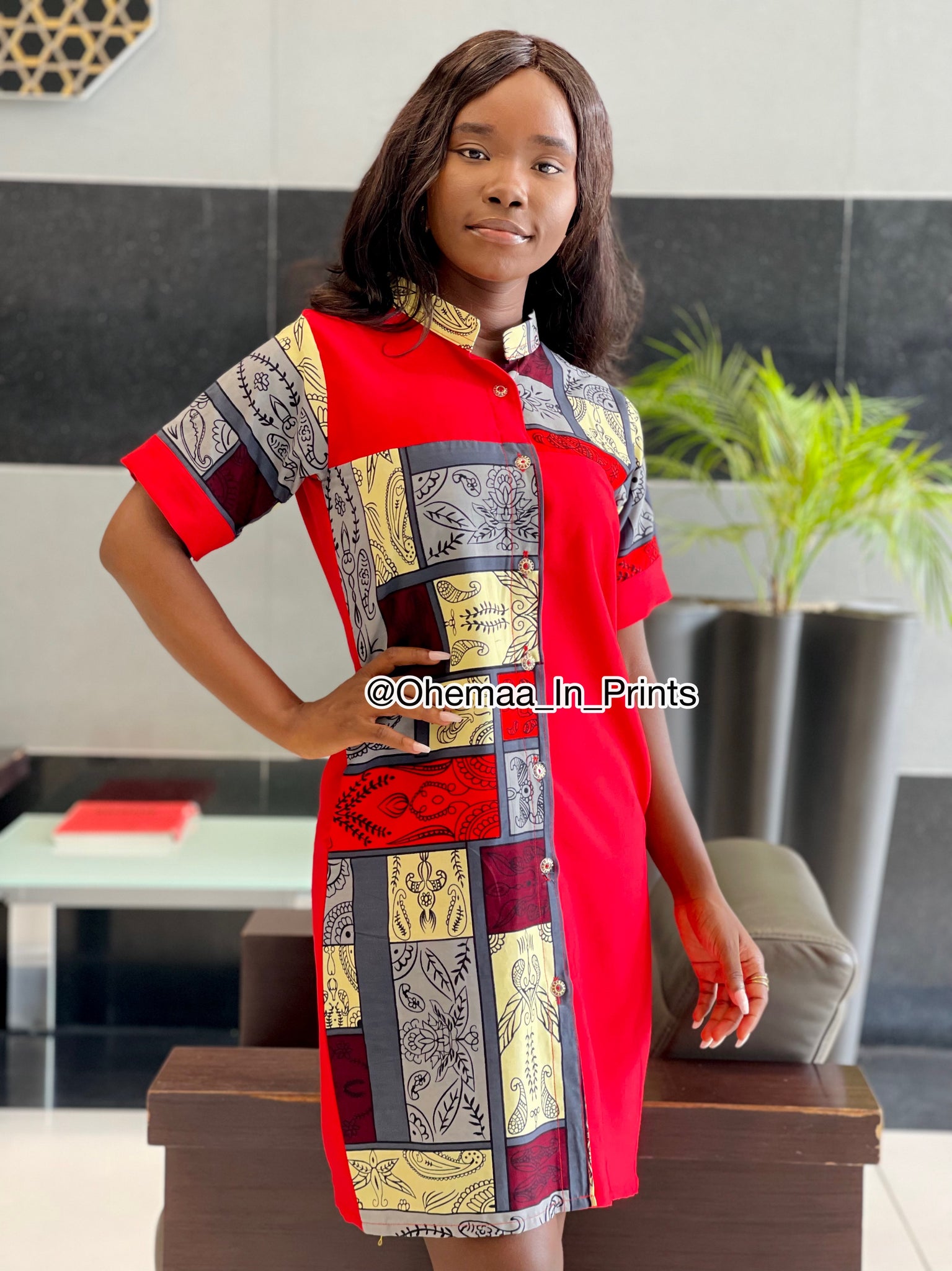 Aseiduaa Red shirt dress