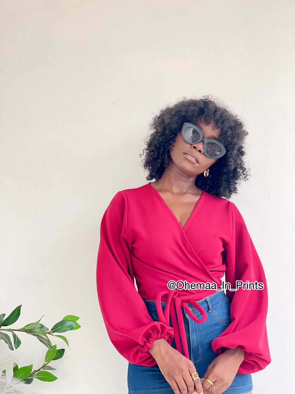 Wine AJ wrap top