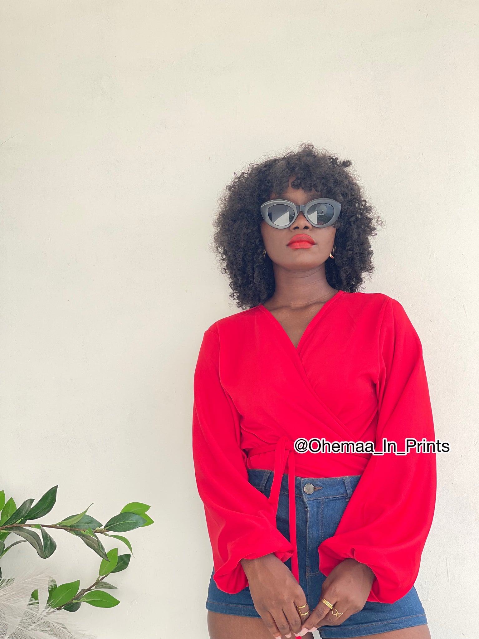 Red AJ wrap top