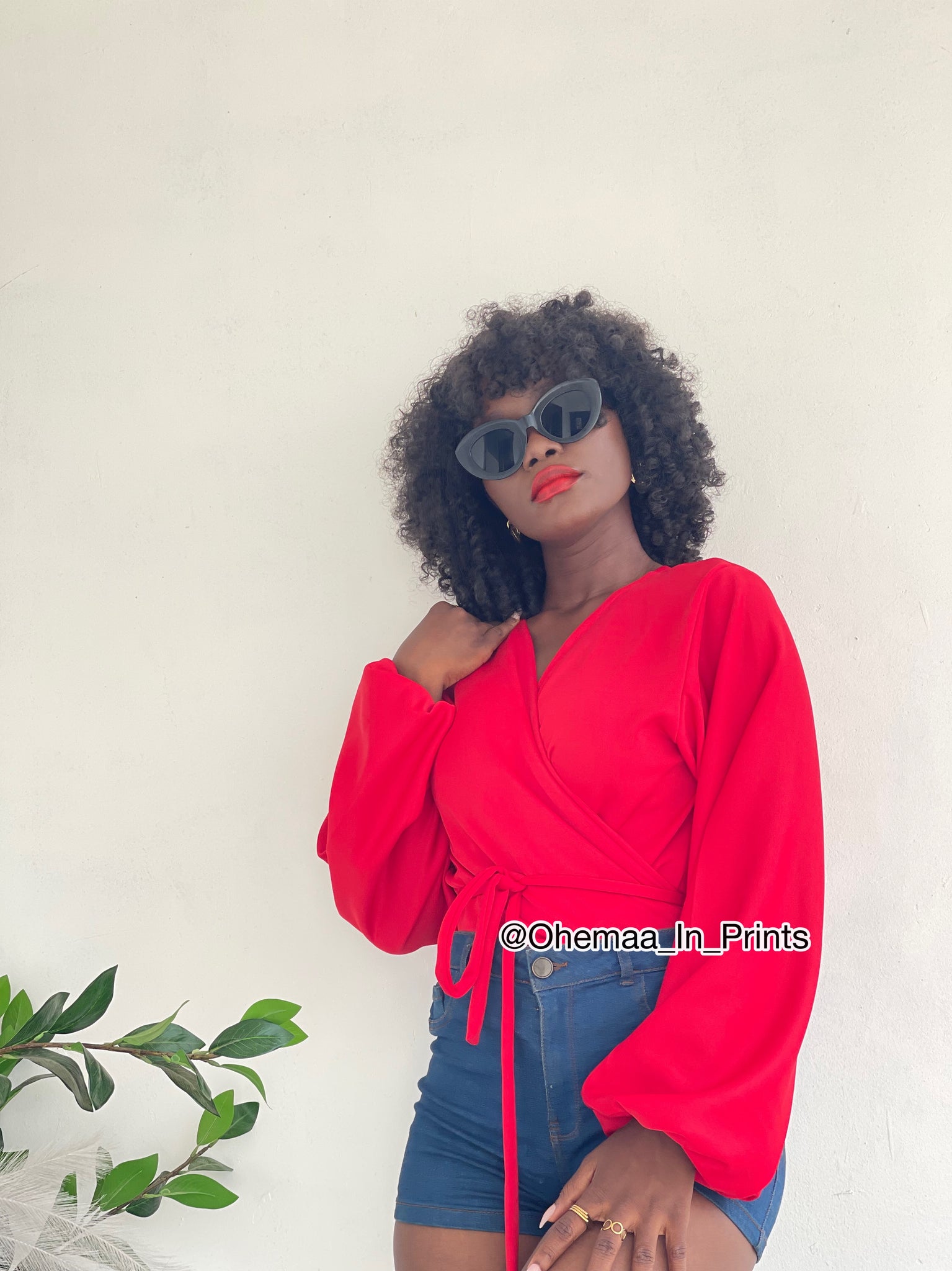 Red AJ wrap top
