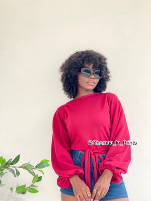 Wine AJ wrap top