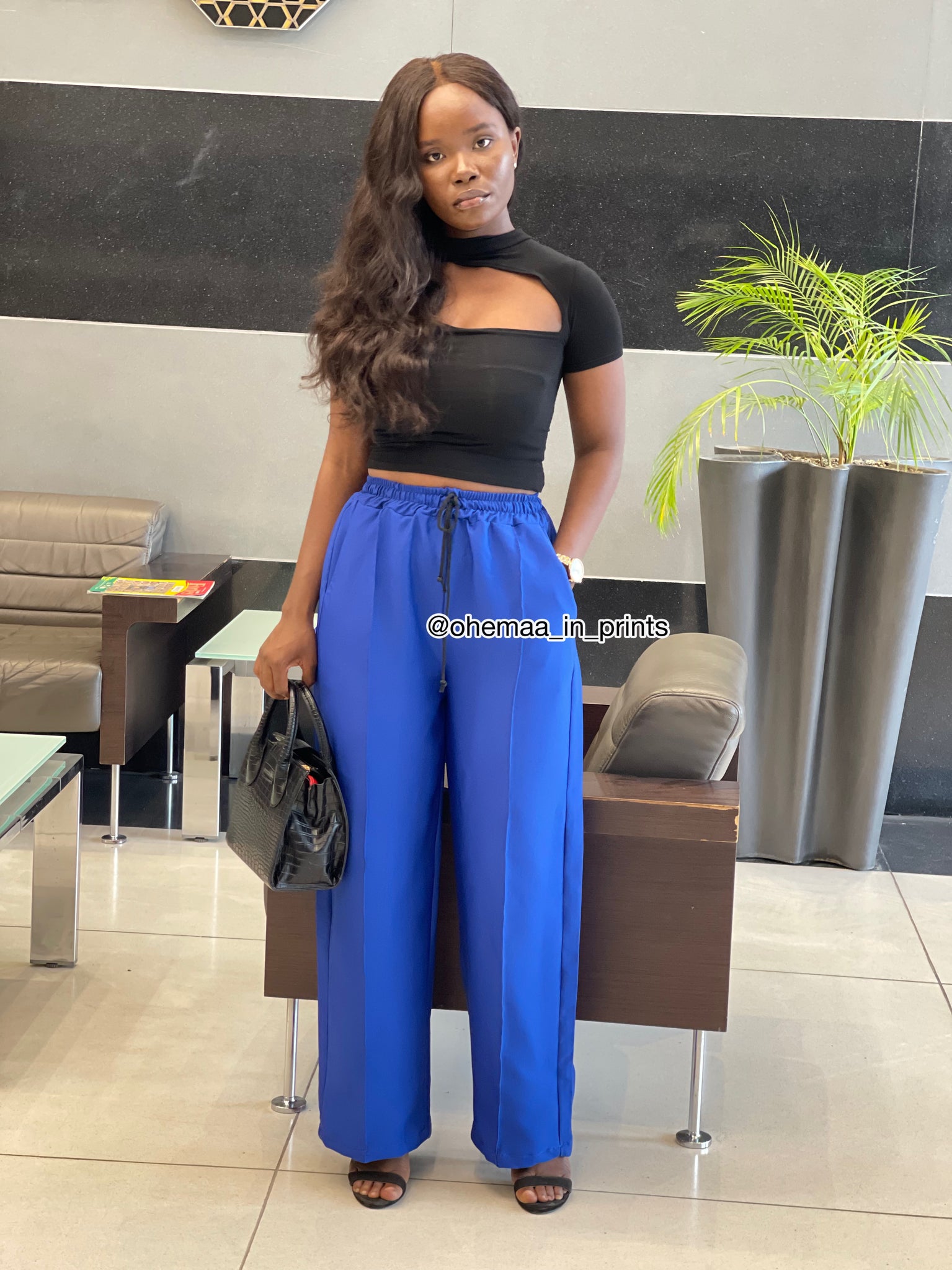 Royal Blue All round Elastic Pants