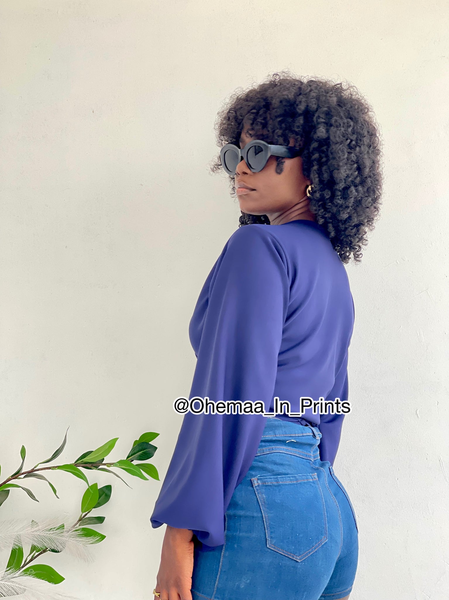 Navy Blue Aj wrap top