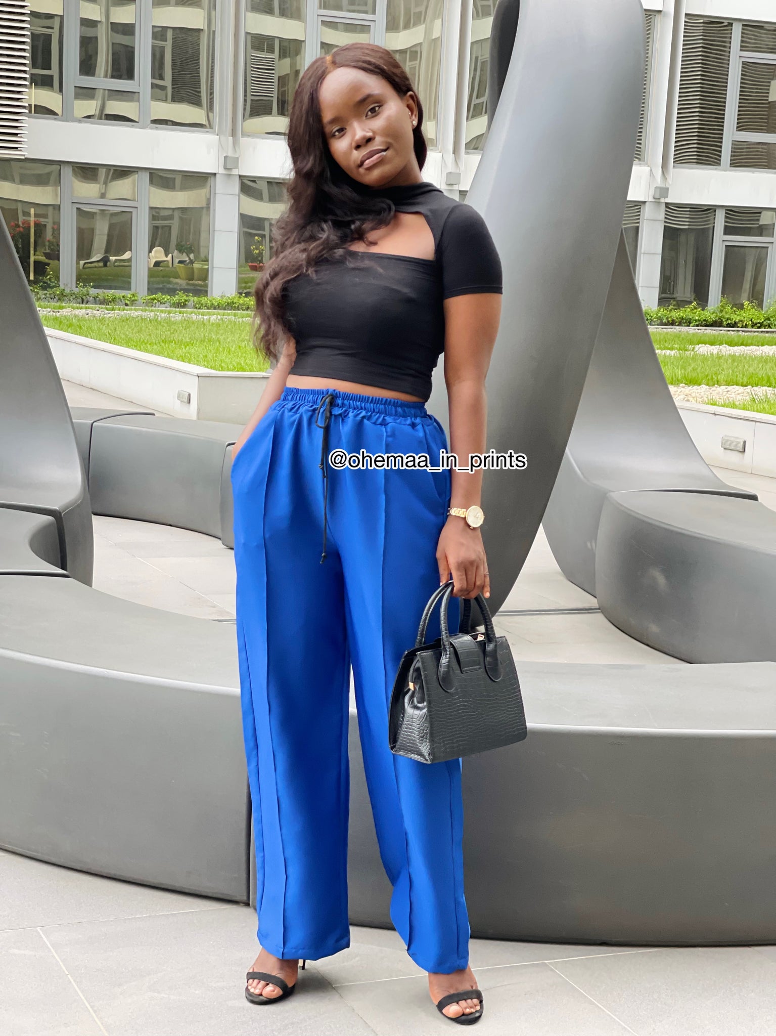 Royal Blue All round Elastic Pants