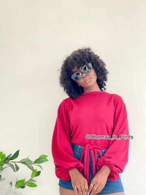 Wine AJ wrap top