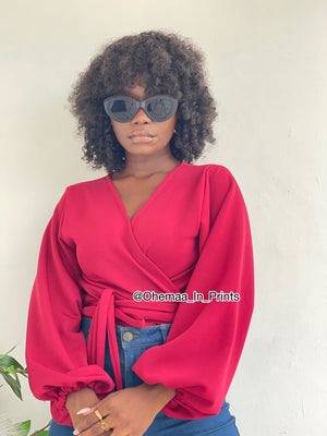 Wine AJ wrap top