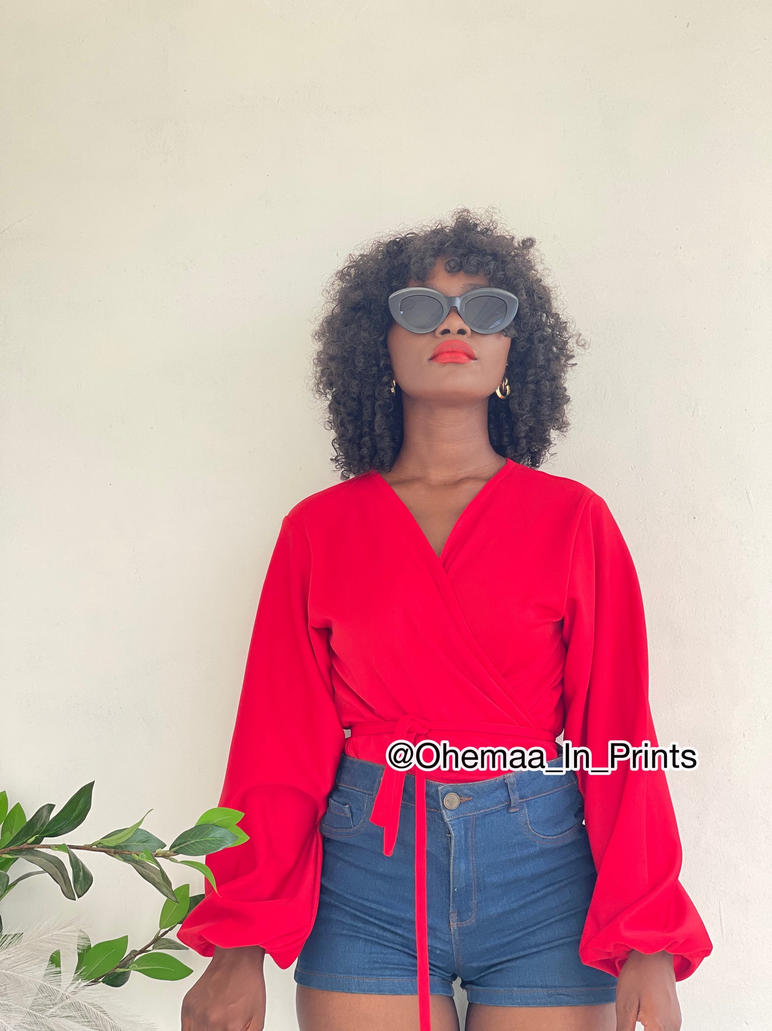 Red AJ wrap top