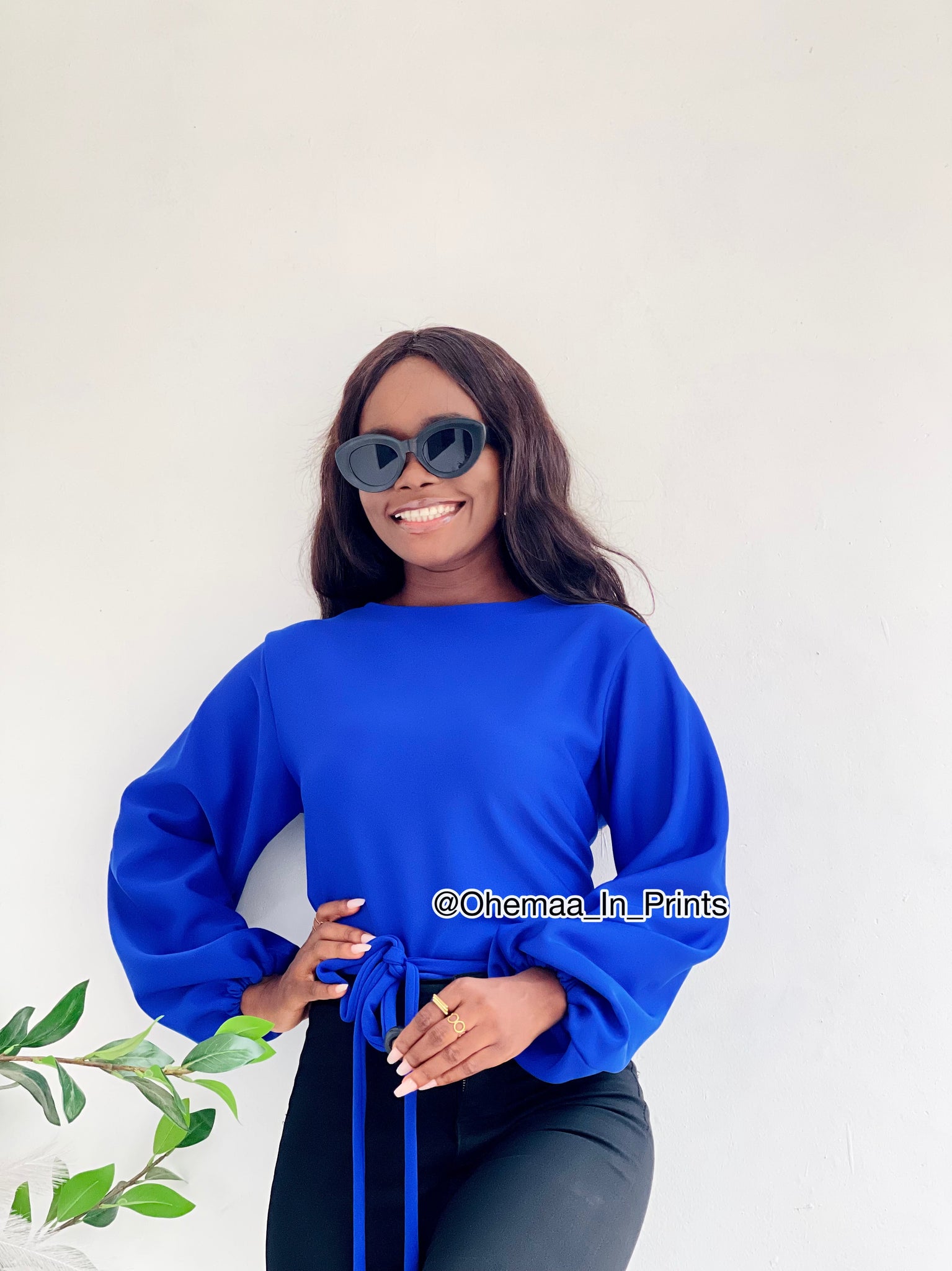 Royal blue AJ wrap top
