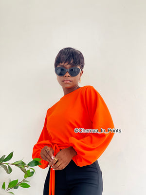 Orange AJ wrap top