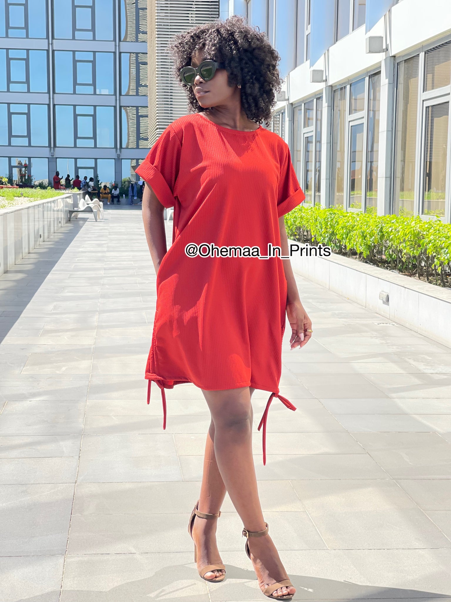 Burnt orange tunic dress