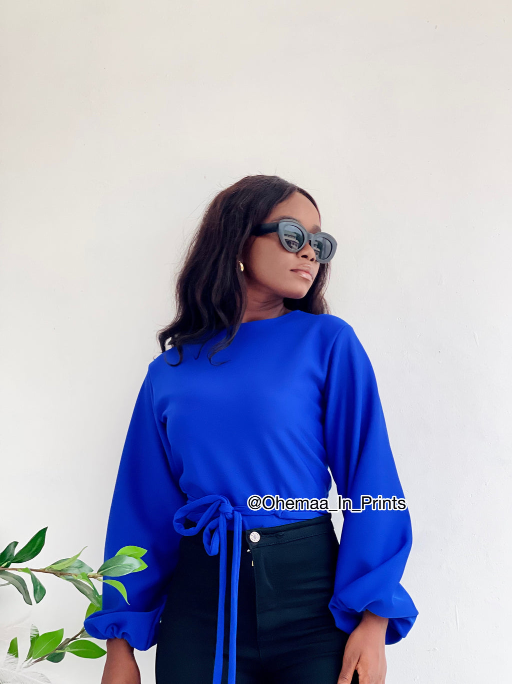 Royal blue AJ wrap top