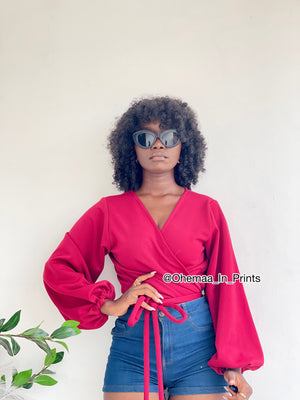 Wine AJ wrap top