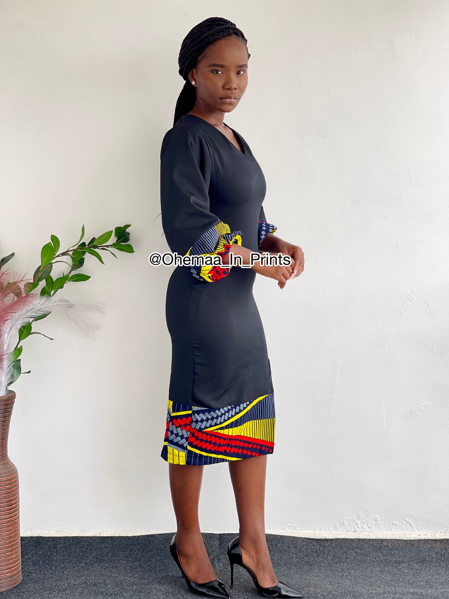 Hazel midi dress (black)
