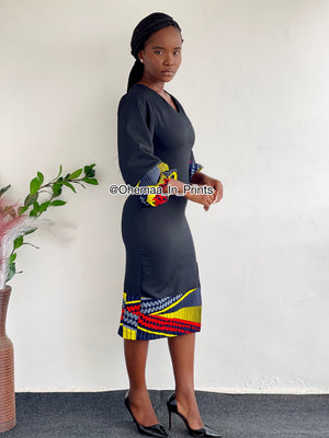 Hazel midi dress (black)