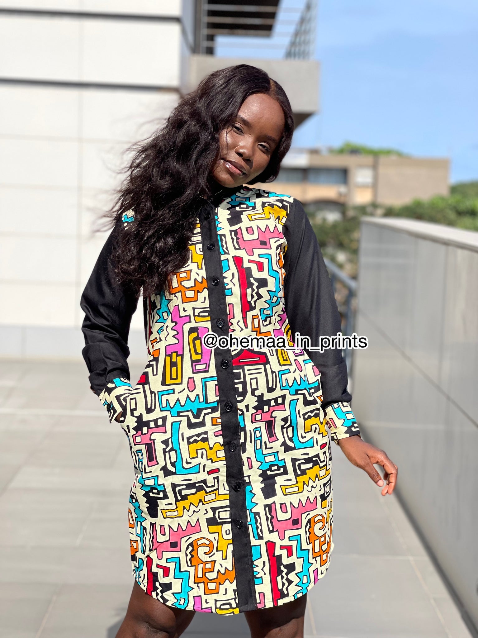 Lola long sleeve shirt dress