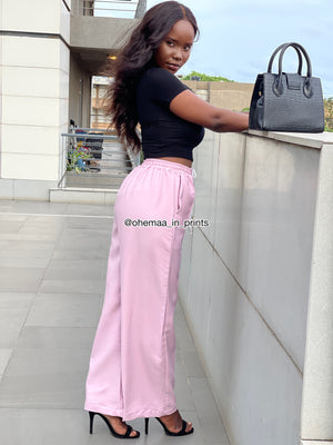 Light pink all round elastic pants