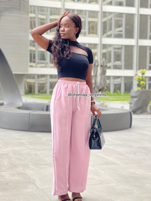 Light pink all round elastic pants